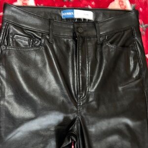 Old Navy Black Faux Leather Flare Pants